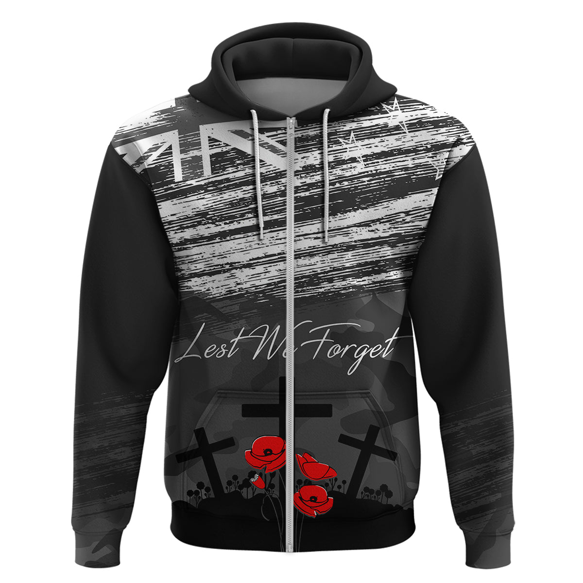 ANZAC DAY Hoodie Camo Style - Lest We Forget LT7 - Vibe Hoodie Shop