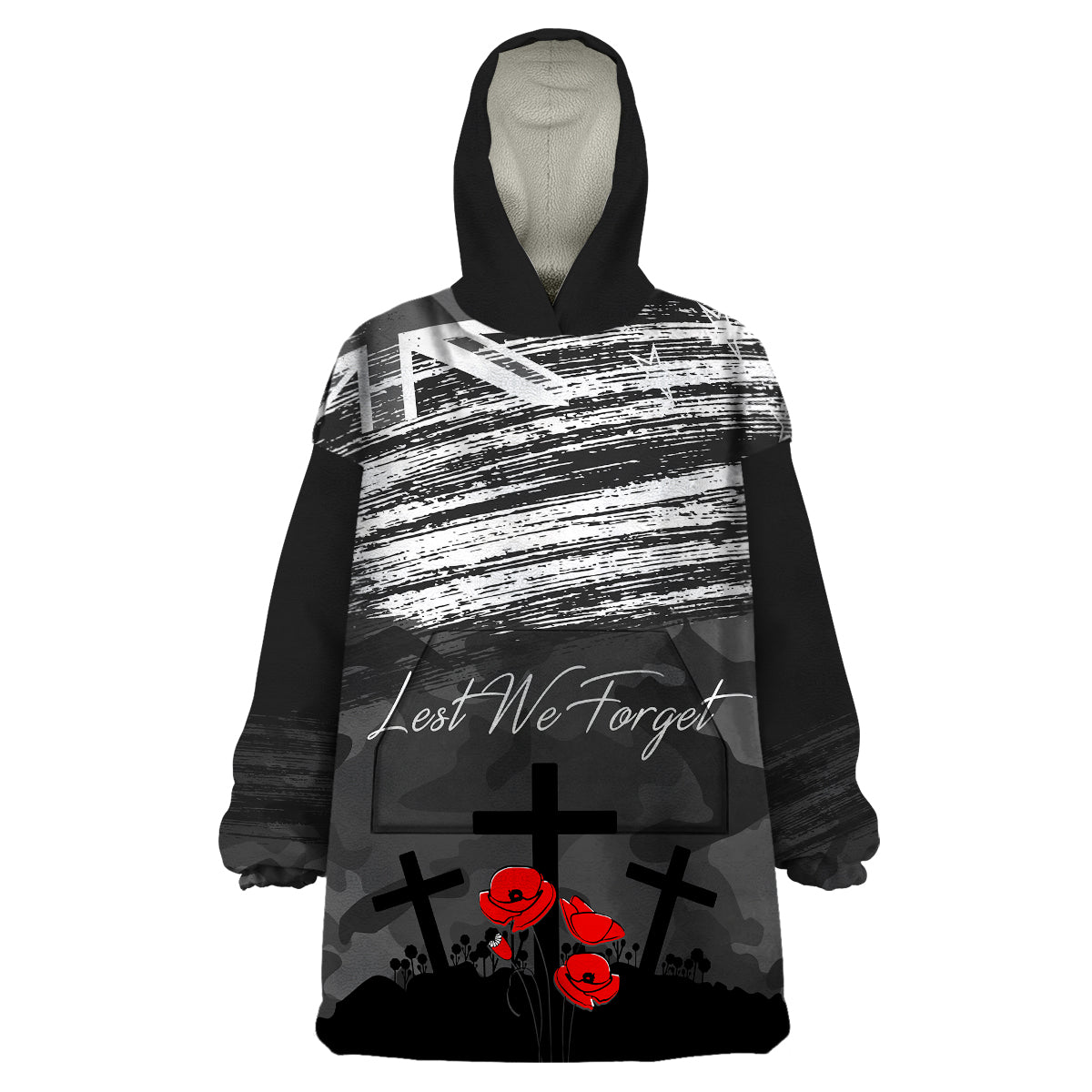 ANZAC DAY Wearable Blanket Hoodie Camo Style - Lest We Forget - Vibe Hoodie Shop