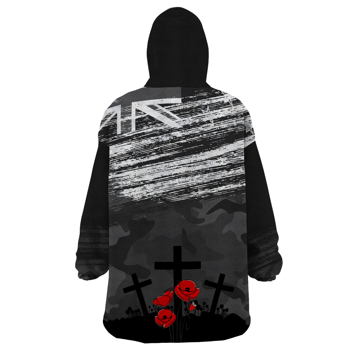 ANZAC DAY Wearable Blanket Hoodie Camo Style - Lest We Forget - Vibe Hoodie Shop