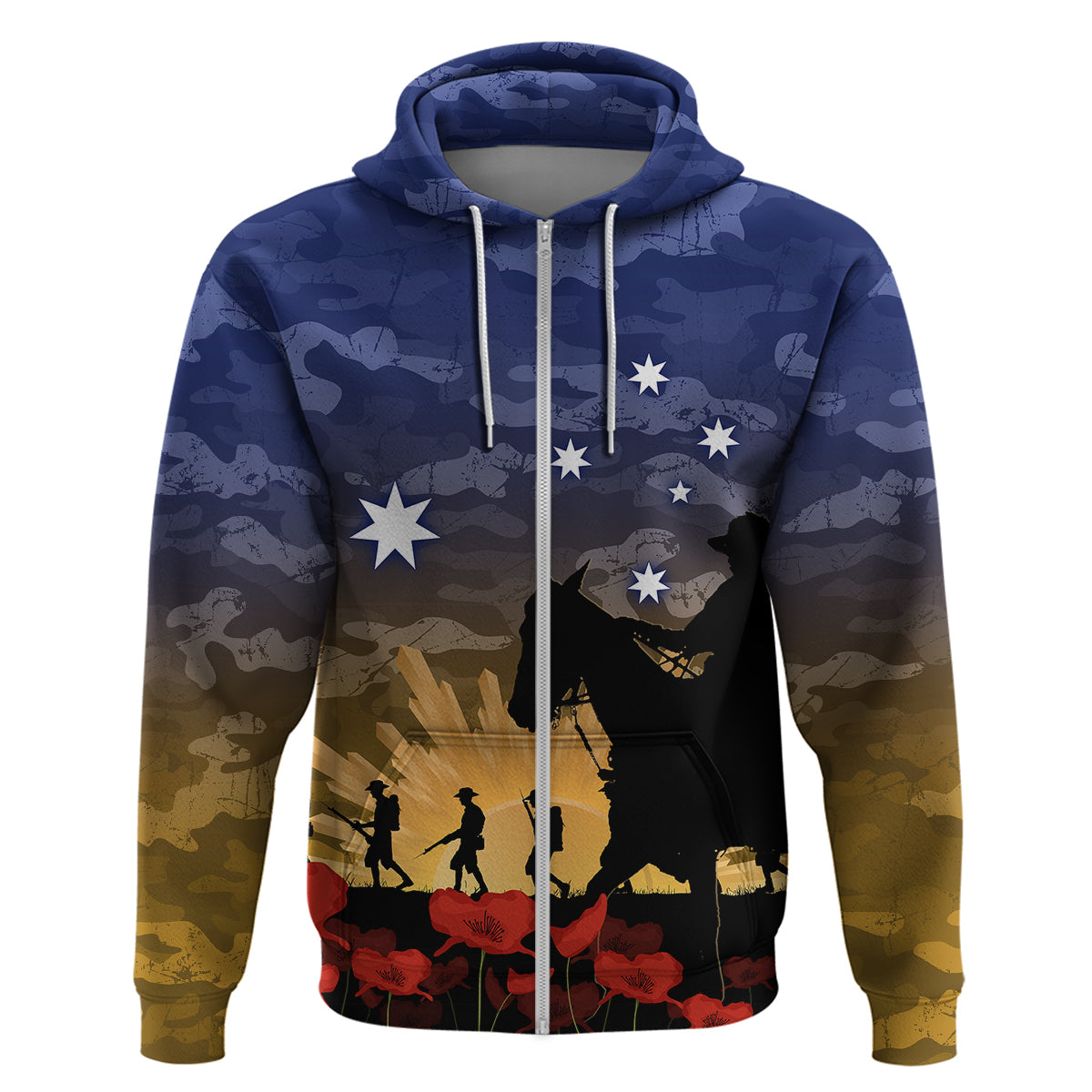 ANZAC DAY Hoodie Camo Style - Dawn Service LT7 - Vibe Hoodie Shop