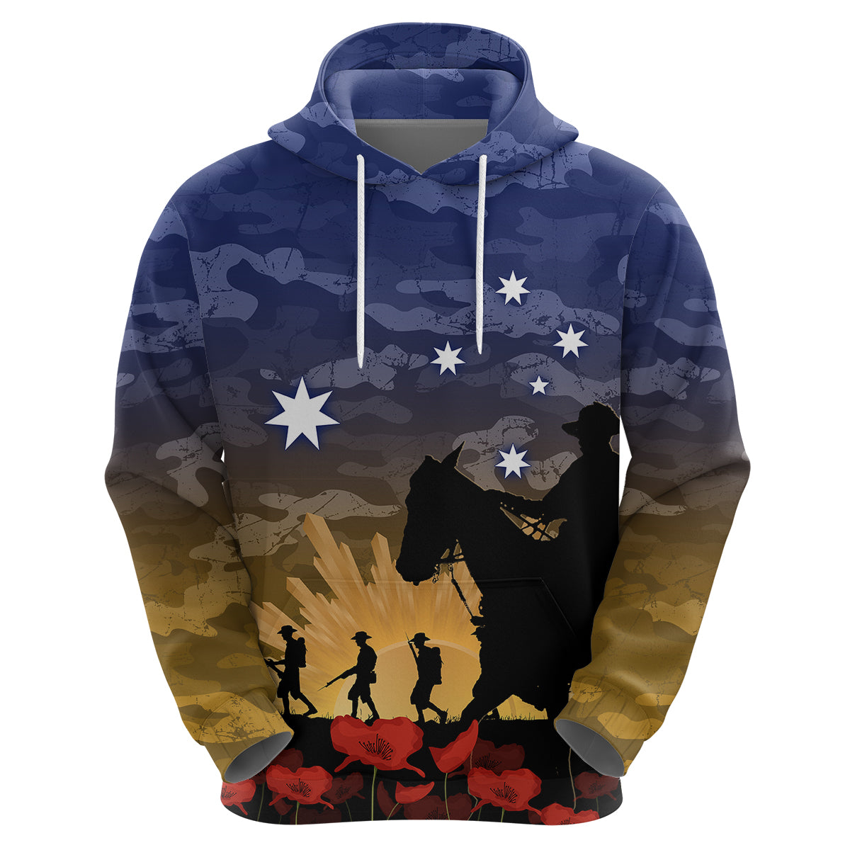 ANZAC DAY Hoodie Camo Style - Dawn Service LT7 - Vibe Hoodie Shop