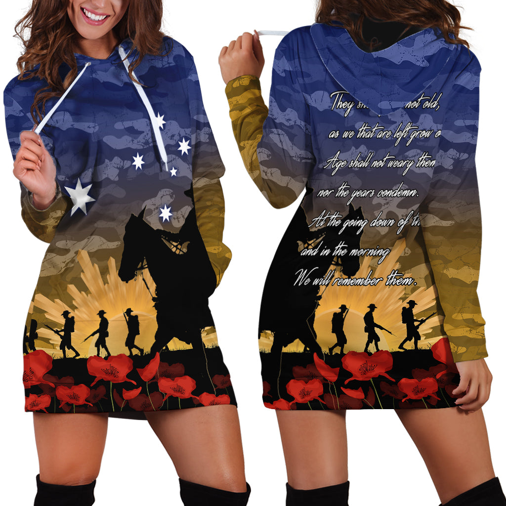 ANZAC DAY Hoodie Dress Camo Style - Dawn Service - Vibe Hoodie Shop