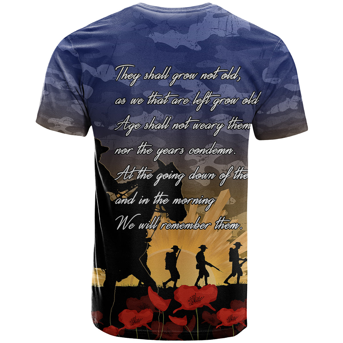 ANZAC DAY T Shirt Camo Style - Dawn Service - Vibe Hoodie Shop