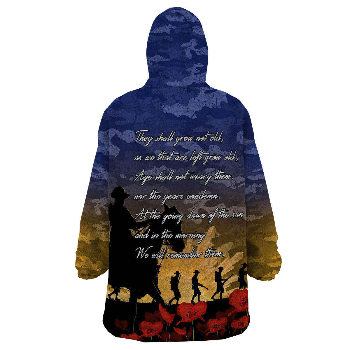 ANZAC DAY Wearable Blanket Hoodie Camo Style - Dawn Service - Vibe Hoodie Shop