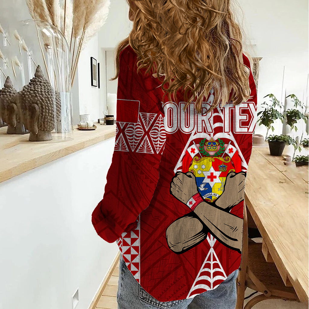 Personalised Tonga Rugby Women Casual Shirt Mate Ma'a Tonga Independence Day - Vibe Hoodie Shop