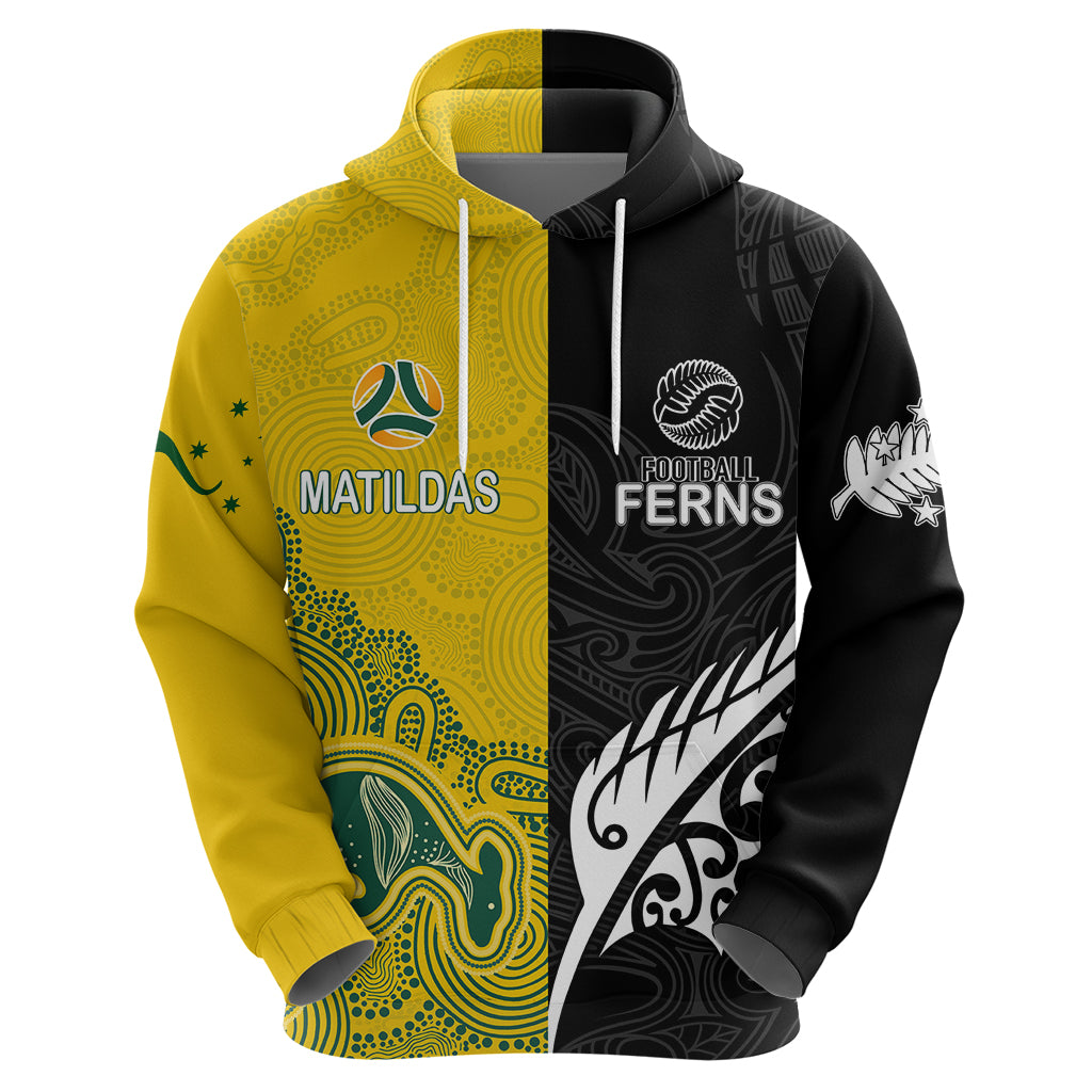 Personalised Matildas Mix Football Ferns Hoodie 2023 World Cup Aboriginal Tribal Style LT7 - Vibe Hoodie Shop