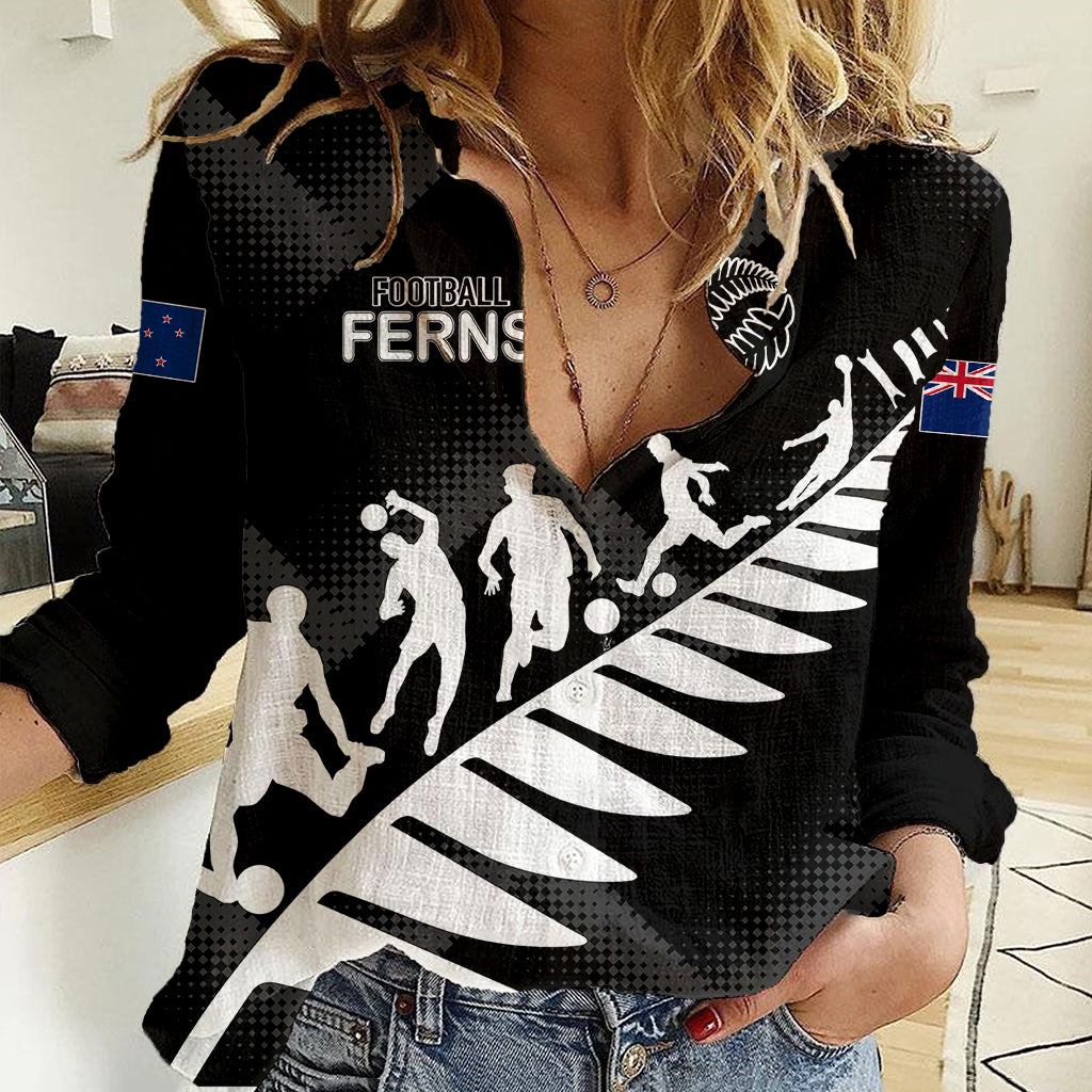 Personalised New Zealand Football Ferns Women Casual Shirt Women World Cup 2023 Sporty Vibes - Vibe Hoodie Shop