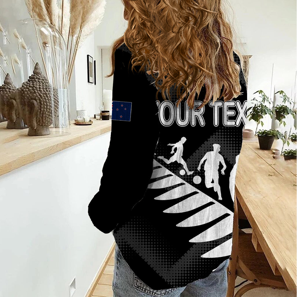 Personalised New Zealand Football Ferns Women Casual Shirt Women World Cup 2023 Sporty Vibes - Vibe Hoodie Shop