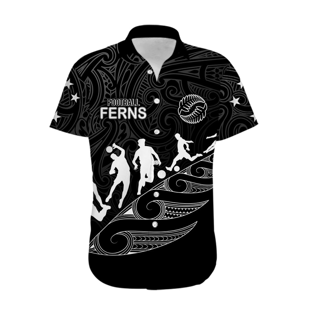 Personalised New Zealand Football Ferns Hawaiian Shirt Women World Cup 2023 Tribal Koru Pattern - Vibe Hoodie Shop