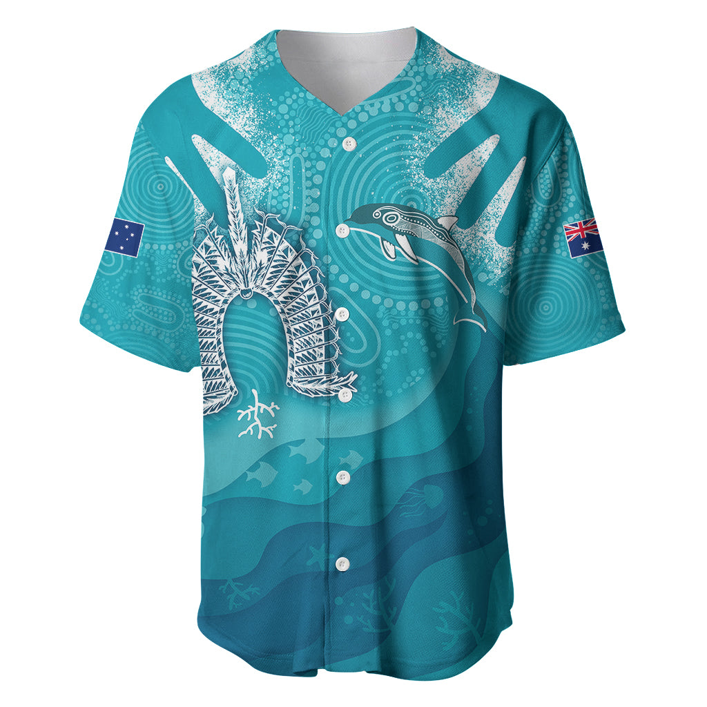 NAIDOC Week 2023 Baseball Jersey For Our Elders Torres Strait Dolphin Aboriginal Dot Arts - Vibe Hoodie Shop