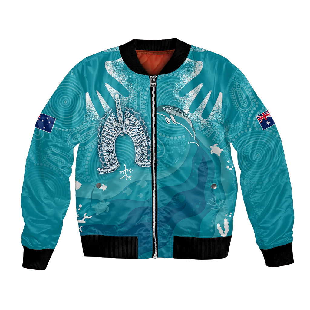 NAIDOC Week 2023 Bomber Jacket For Our Elders Torres Strait Dolphin Aboriginal Dot Arts - Vibe Hoodie Shop