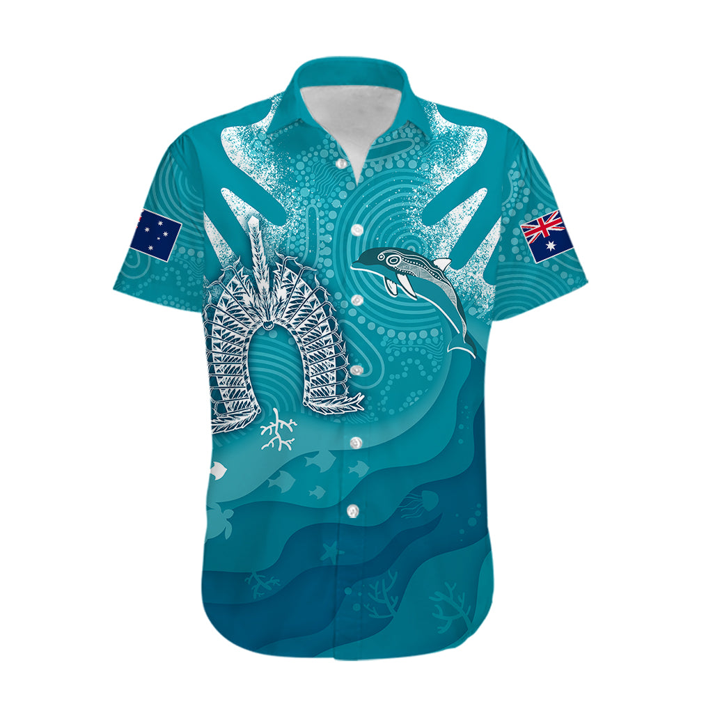 NAIDOC Week 2023 Hawaiian Shirt For Our Elders Torres Strait Dolphin Aboriginal Dot Arts - Vibe Hoodie Shop