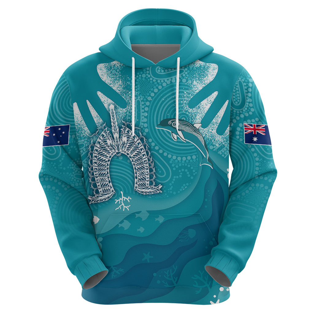 NAIDOC Week 2023 Hoodie For Our Elders Torres Strait Dolphin Aboriginal Dot Arts LT7 - Vibe Hoodie Shop