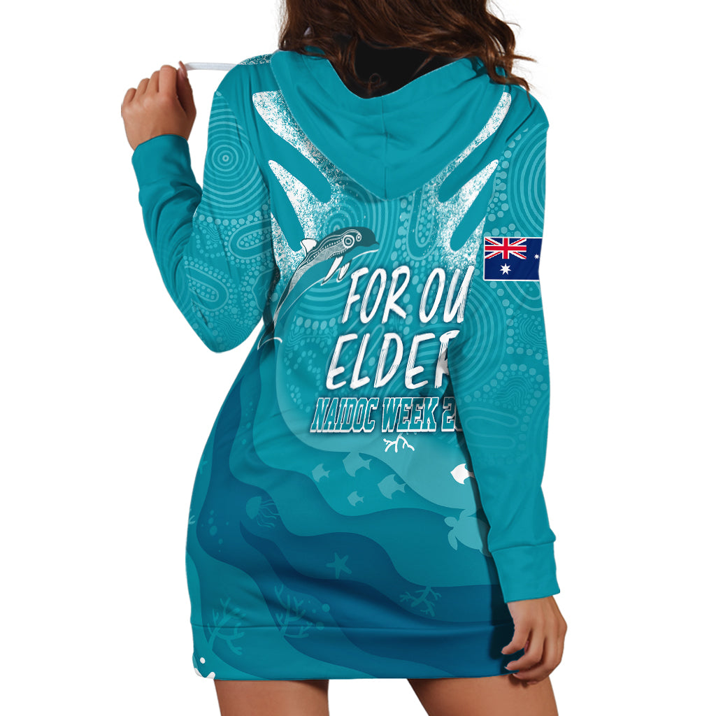 NAIDOC Week 2023 Hoodie Dress For Our Elders Torres Strait Dolphin Aboriginal Dot Arts - Vibe Hoodie Shop