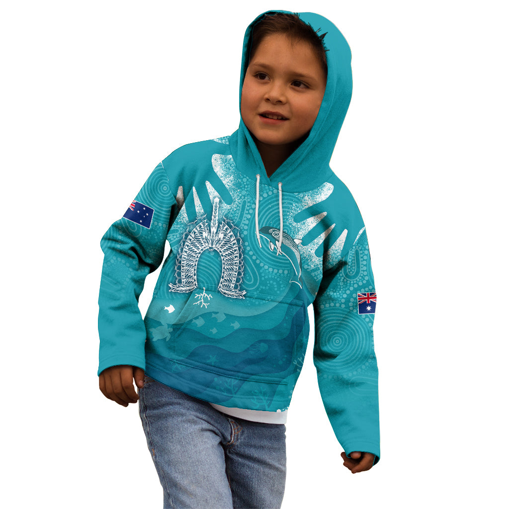 NAIDOC Week 2023 Kid Hoodie For Our Elders Torres Strait Dolphin Aboriginal Dot Arts - Vibe Hoodie Shop