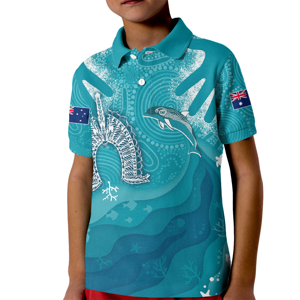 NAIDOC Week 2023 Kid Polo Shirt For Our Elders Torres Strait Dolphin Aboriginal Dot Arts - Vibe Hoodie Shop