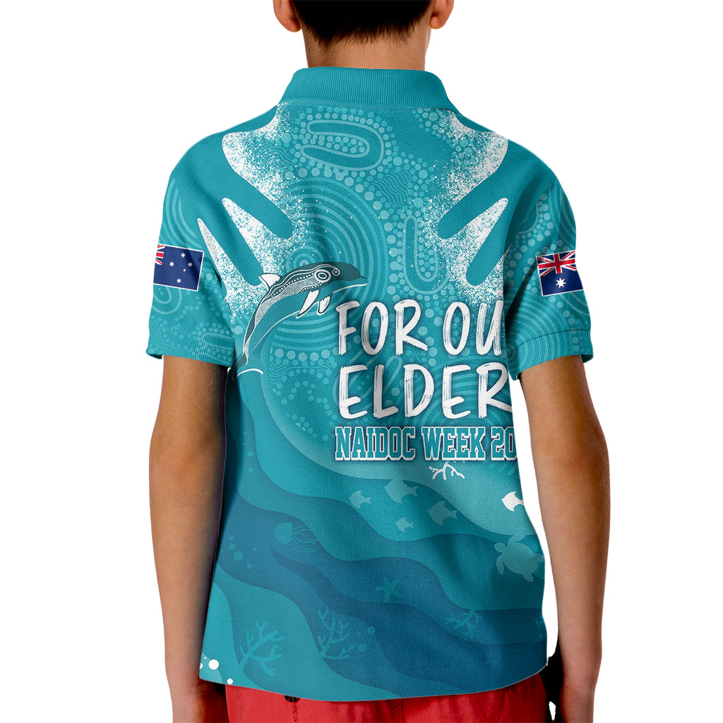 NAIDOC Week 2023 Kid Polo Shirt For Our Elders Torres Strait Dolphin Aboriginal Dot Arts - Vibe Hoodie Shop