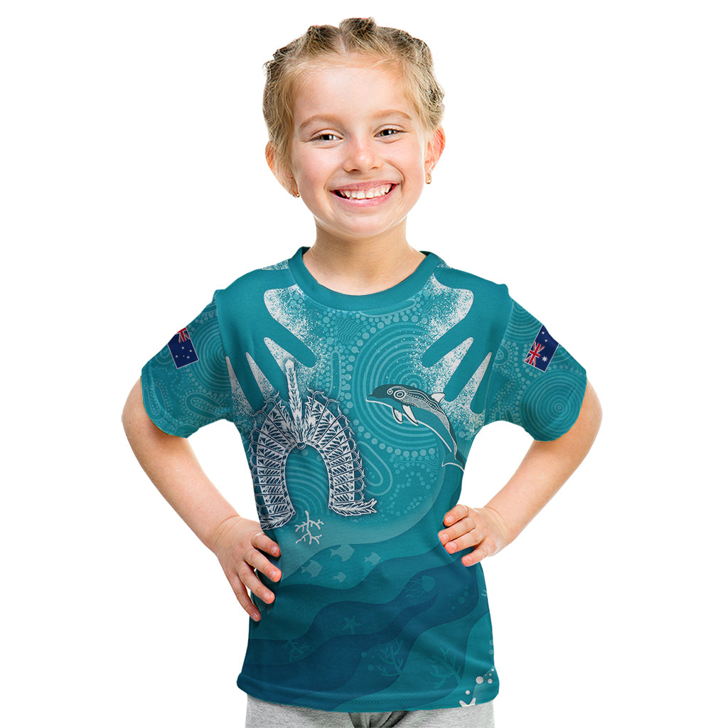 NAIDOC Week 2023 Kid T Shirt For Our Elders Torres Strait Dolphin Aboriginal Dot Arts - Vibe Hoodie Shop