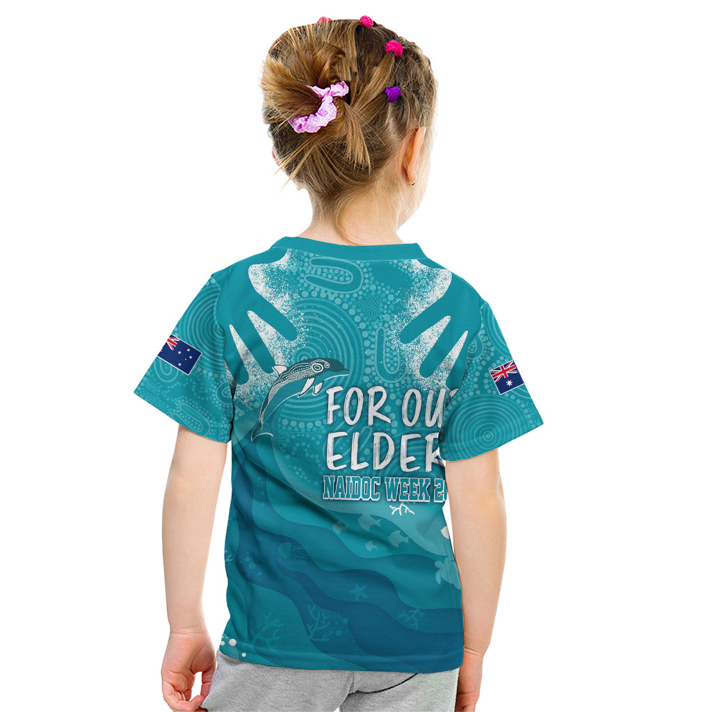 NAIDOC Week 2023 Kid T Shirt For Our Elders Torres Strait Dolphin Aboriginal Dot Arts - Vibe Hoodie Shop