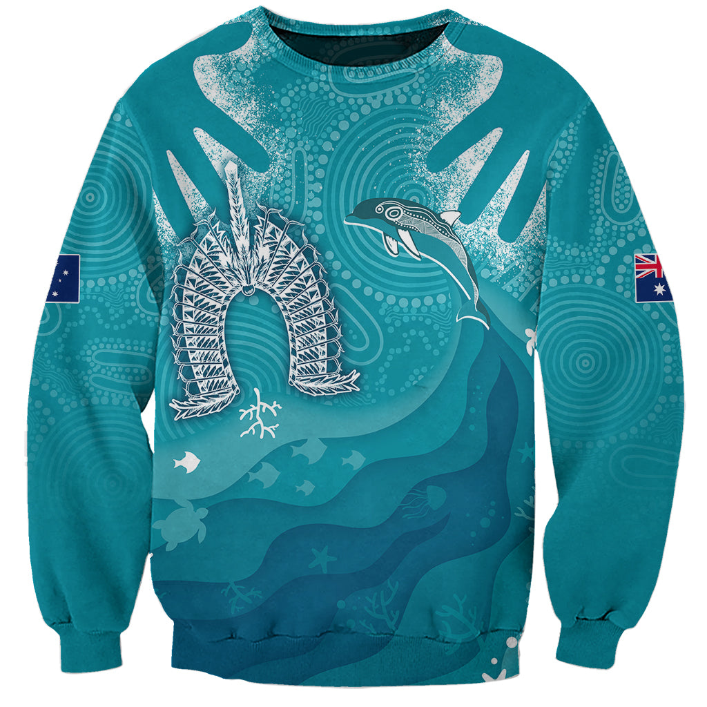 NAIDOC Week 2023 Sweatshirt For Our Elders Torres Strait Dolphin Aboriginal Dot Arts - Vibe Hoodie Shop