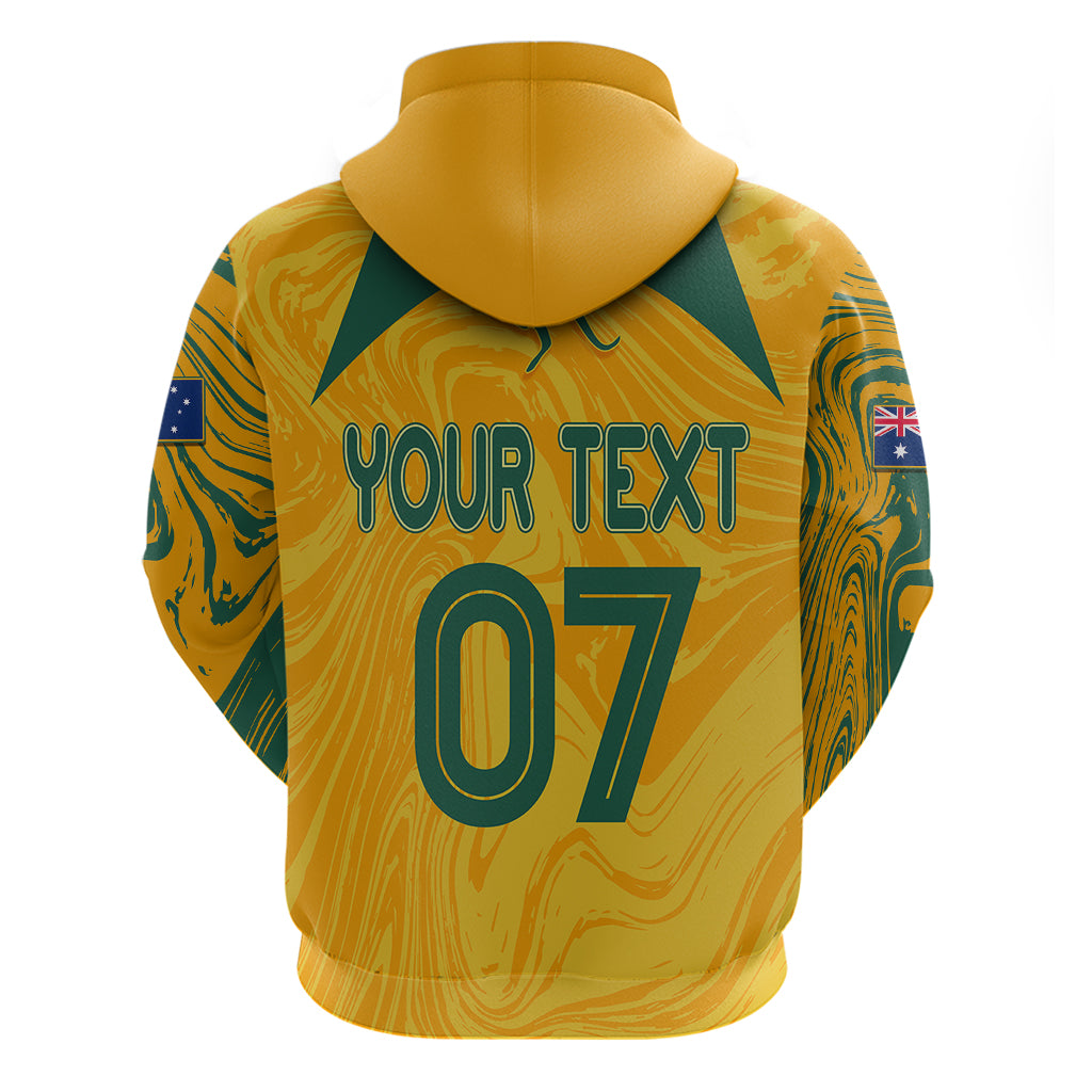 Personalised Aussie Matildas Hoodie 2023 Women World Cup Marble Patterns LT7 - Vibe Hoodie Shop