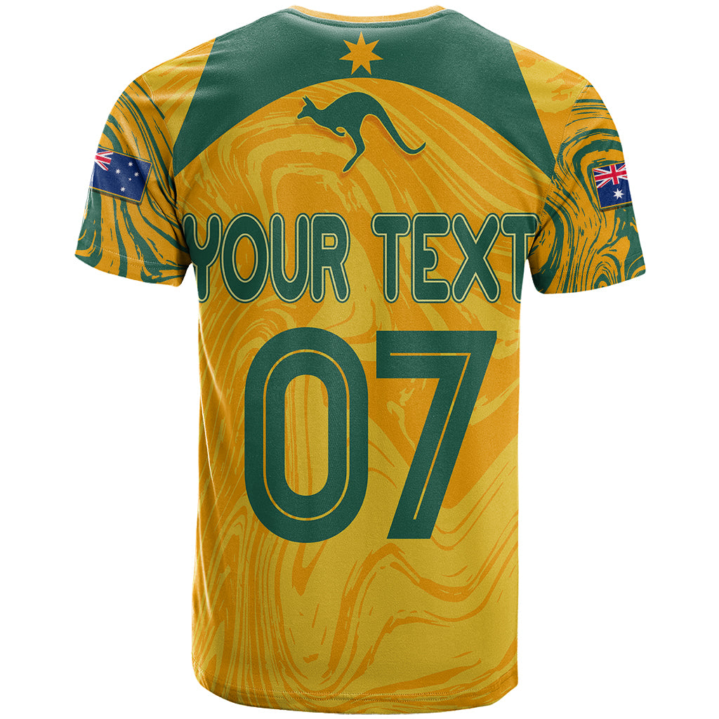 Personalised Aussie Matildas T Shirt 2023 Women World Cup Marble Patterns - Vibe Hoodie Shop