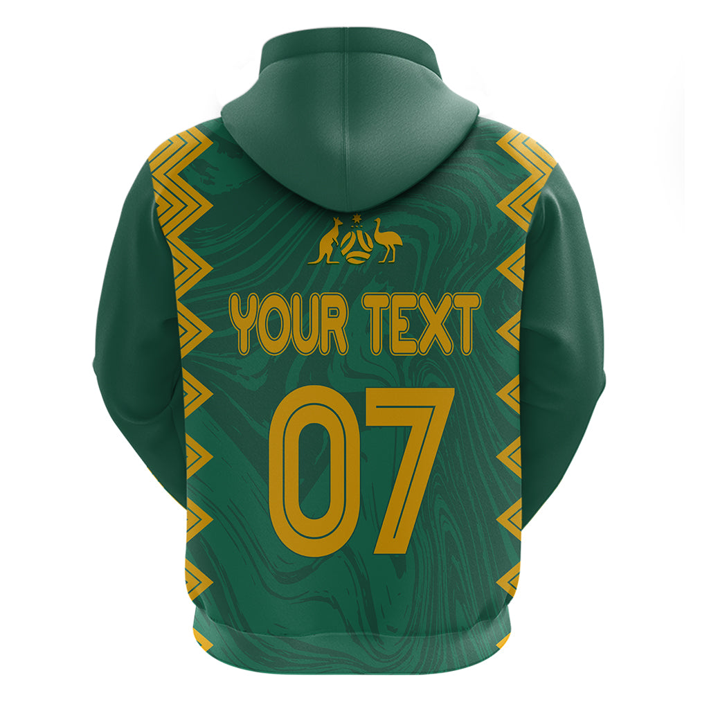 Personalised Aussie Matildas Hoodie 2023 Women World Cup Marble Patterns - Green LT7 - Vibe Hoodie Shop