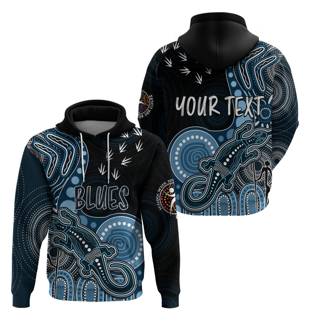 Personalised NAIDOC Week 2023 AFL Blues Hoodie Aboriginal Dot Art Lizard Mix Boomerang LT7 - Vibe Hoodie Shop