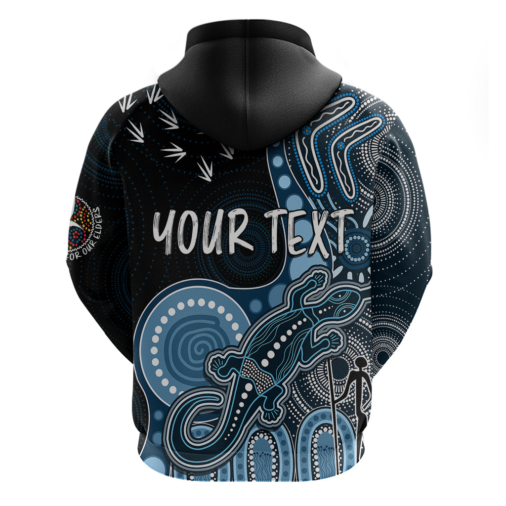 Personalised NAIDOC Week 2023 AFL Blues Hoodie Aboriginal Dot Art Lizard Mix Boomerang LT7 - Vibe Hoodie Shop