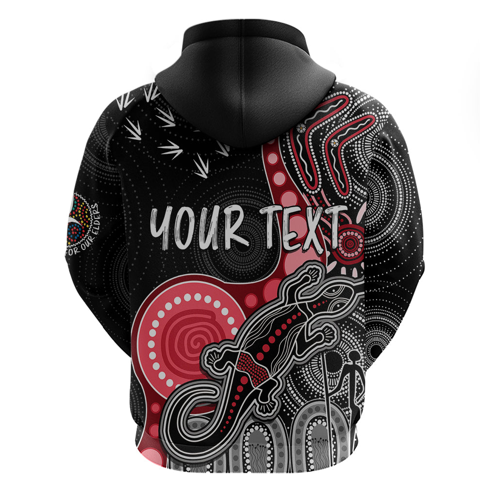Personalised NAIDOC Week 2023 AFL Bombers Hoodie Aboriginal Dot Art Lizard Mix Boomerang LT7 - Vibe Hoodie Shop