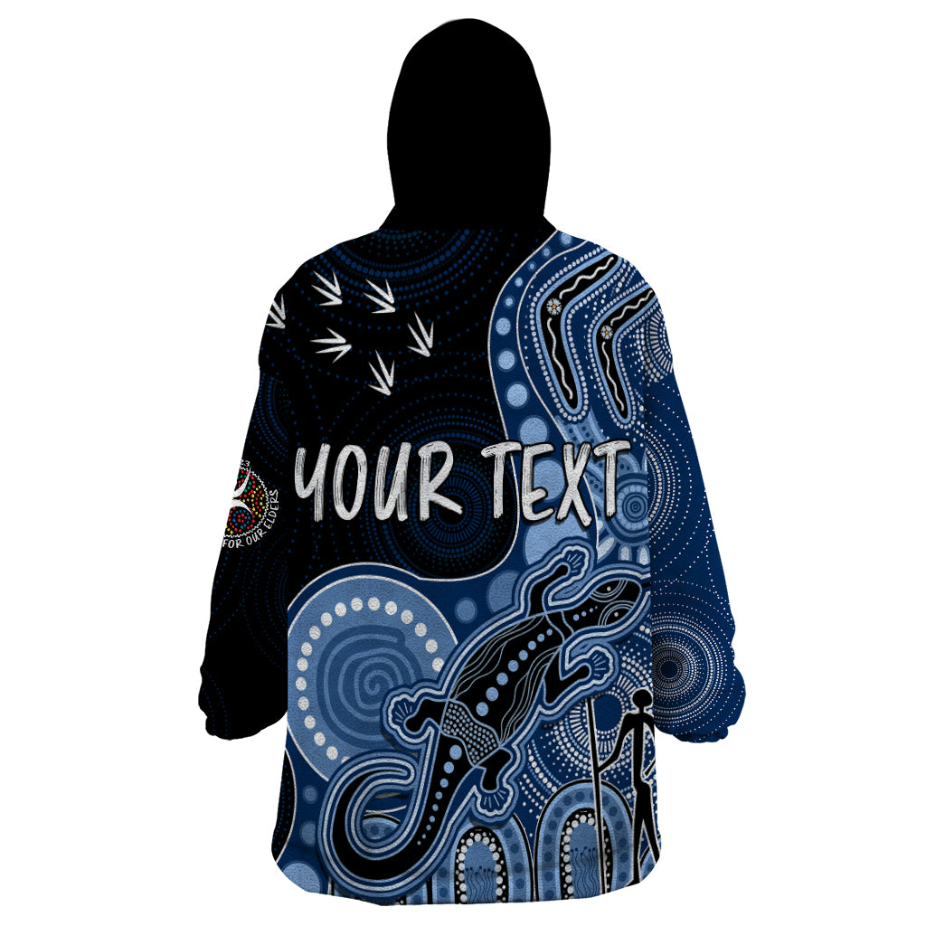 Personalised NAIDOC Week 2023 AFL Cats Wearable Blanket Hoodie Aboriginal Dot Art Lizard Mix Boomerang - Vibe Hoodie Shop