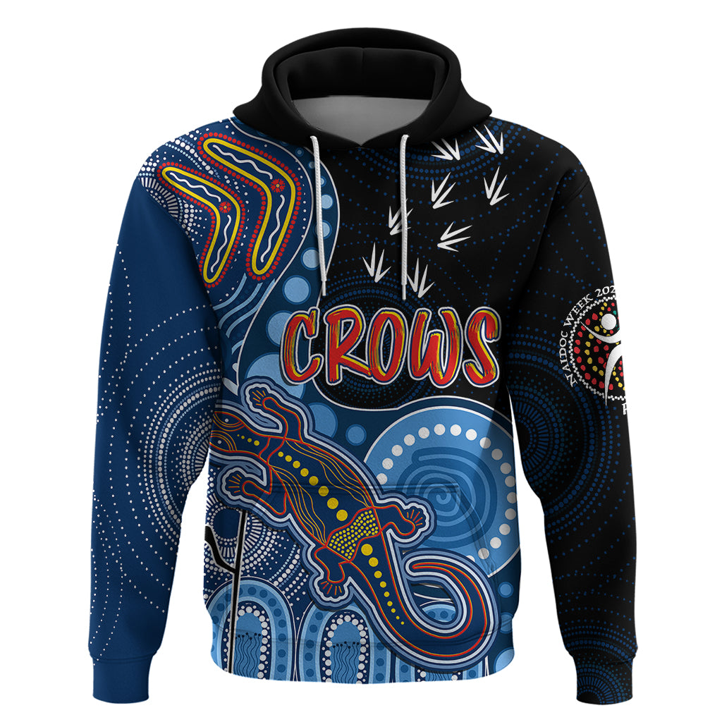 Personalised NAIDOC Week 2023 AFL Crows Hoodie Aboriginal Dot Art Lizard Mix Boomerang LT7 - Vibe Hoodie Shop