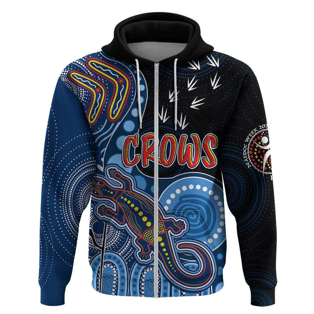 Personalised NAIDOC Week 2023 AFL Crows Hoodie Aboriginal Dot Art Lizard Mix Boomerang LT7 - Vibe Hoodie Shop
