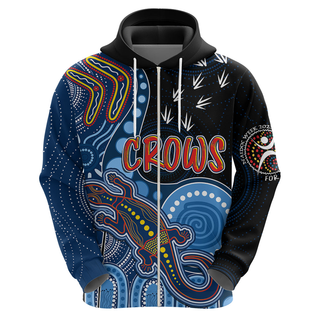 Personalised NAIDOC Week 2023 AFL Crows Hoodie Aboriginal Dot Art Lizard Mix Boomerang LT7 - Vibe Hoodie Shop