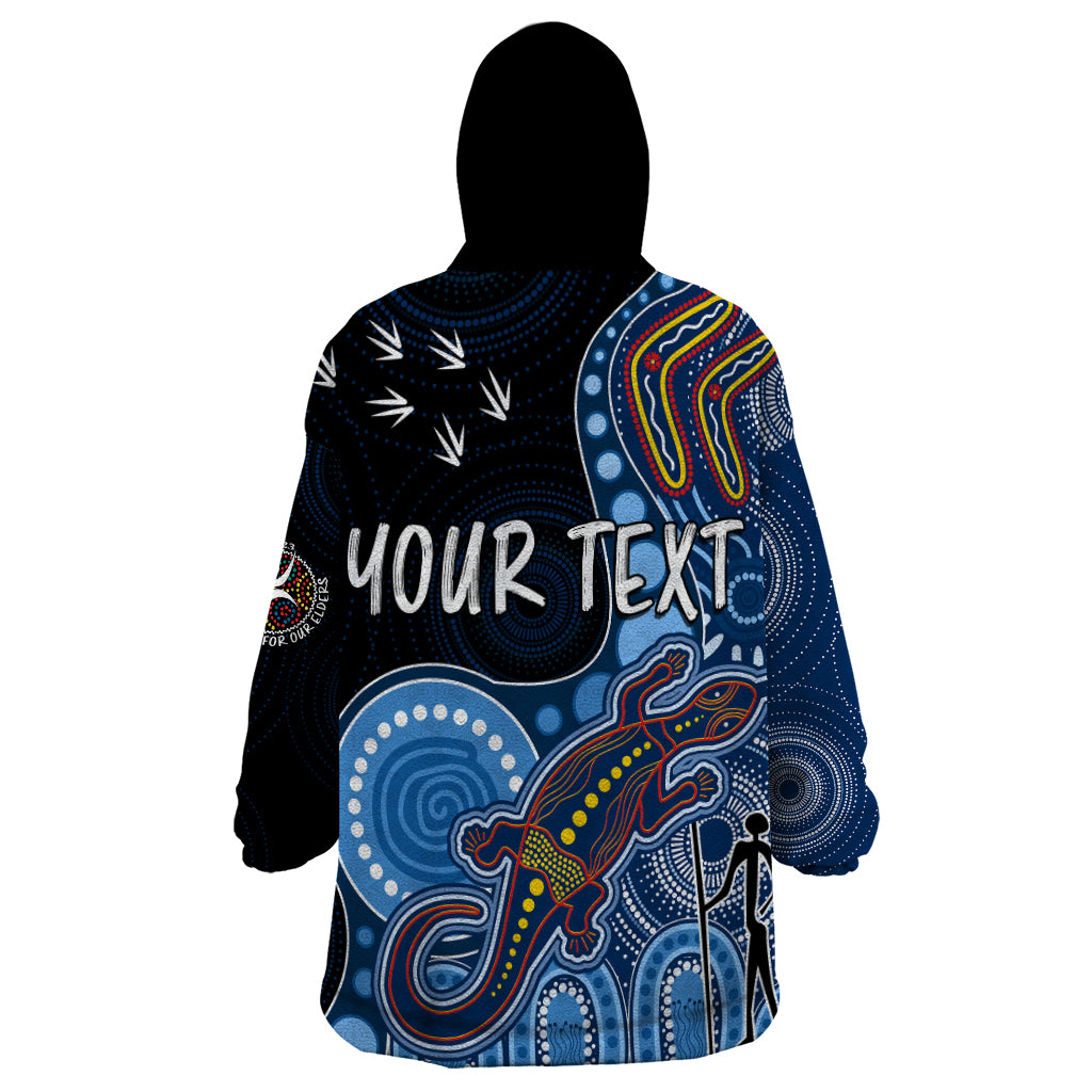 Personalised NAIDOC Week 2023 AFL Crows Wearable Blanket Hoodie Aboriginal Dot Art Lizard Mix Boomerang - Vibe Hoodie Shop