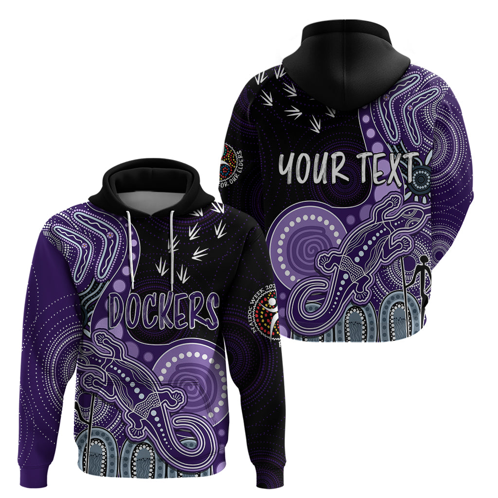 Personalised NAIDOC Week 2023 AFL Dockers Hoodie Aboriginal Dot Art Lizard Mix Boomerang LT7 - Vibe Hoodie Shop