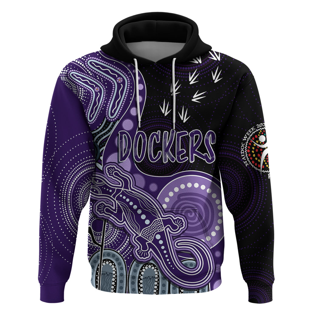 Personalised NAIDOC Week 2023 AFL Dockers Hoodie Aboriginal Dot Art Lizard Mix Boomerang LT7 - Vibe Hoodie Shop