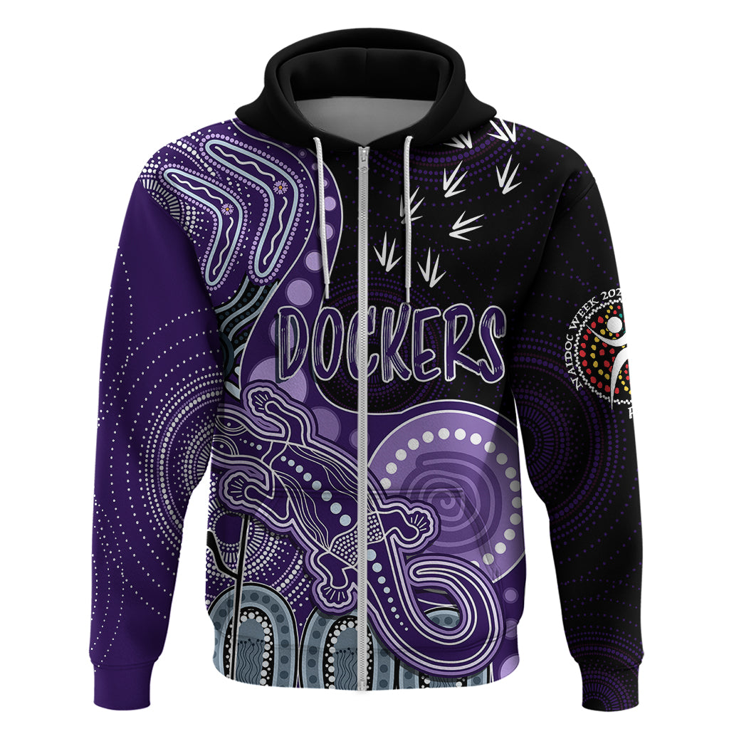 Personalised NAIDOC Week 2023 AFL Dockers Hoodie Aboriginal Dot Art Lizard Mix Boomerang LT7 - Vibe Hoodie Shop
