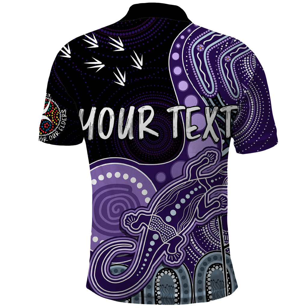 Personalised NAIDOC Week 2023 AFL Dockers Polo Shirt Aboriginal Dot Art Lizard Mix Boomerang - Vibe Hoodie Shop