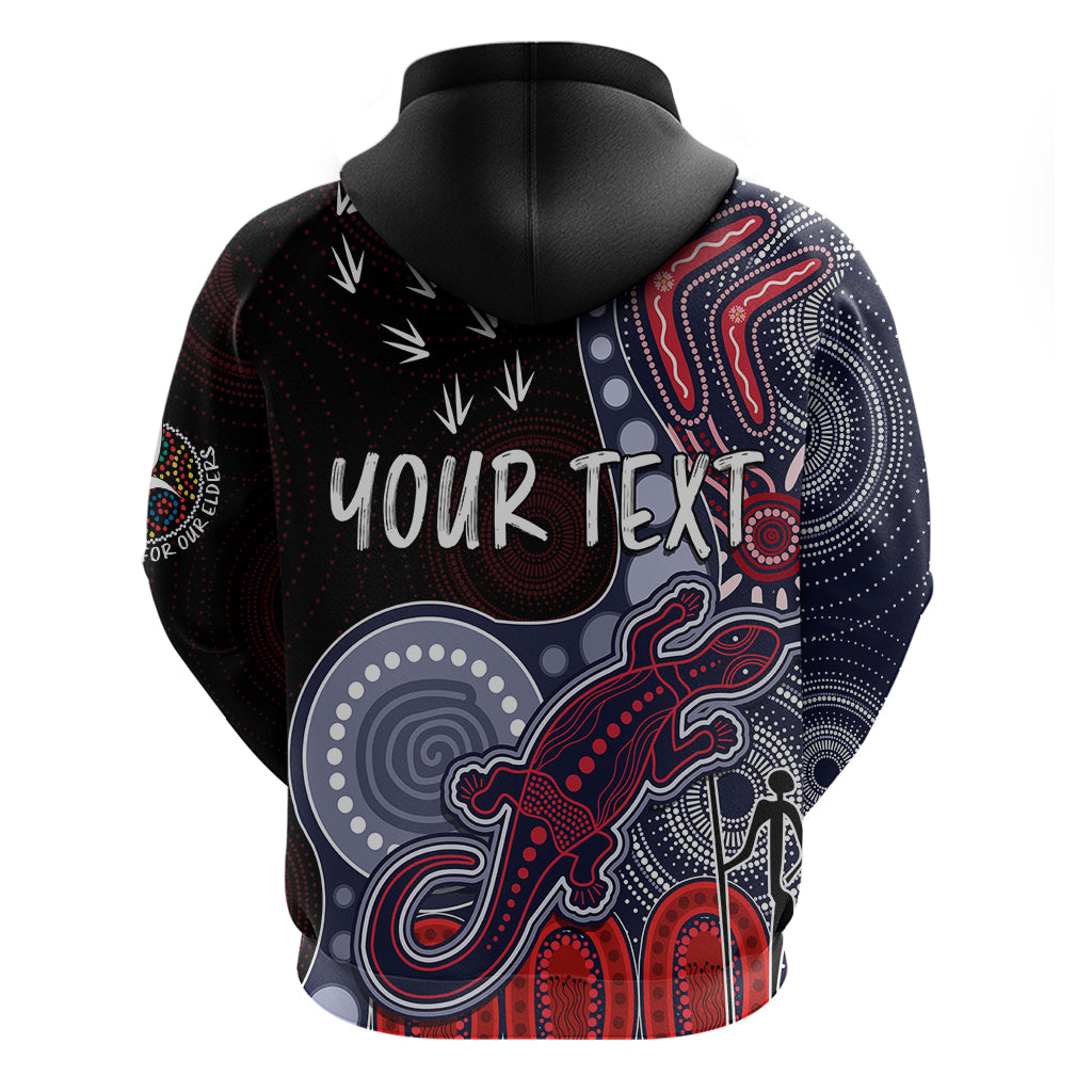 Personalised NAIDOC Week 2023 AFL Demons Hoodie Aboriginal Dot Art Lizard Mix Boomerang LT7 - Vibe Hoodie Shop