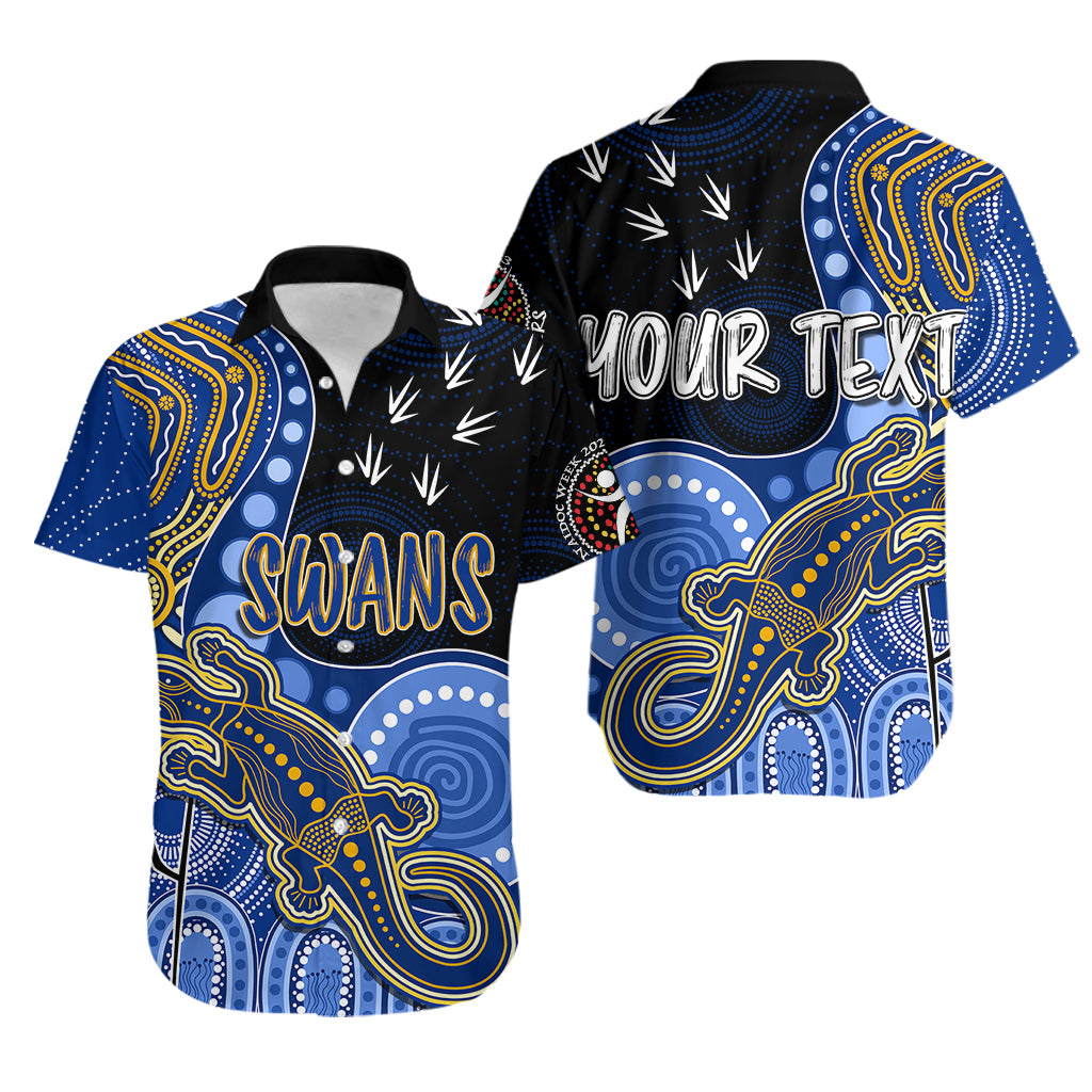 Personalised NAIDOC Week 2023 AFL Eagles Hawaiian Shirt Aboriginal Dot Art Lizard Mix Boomerang - Vibe Hoodie Shop