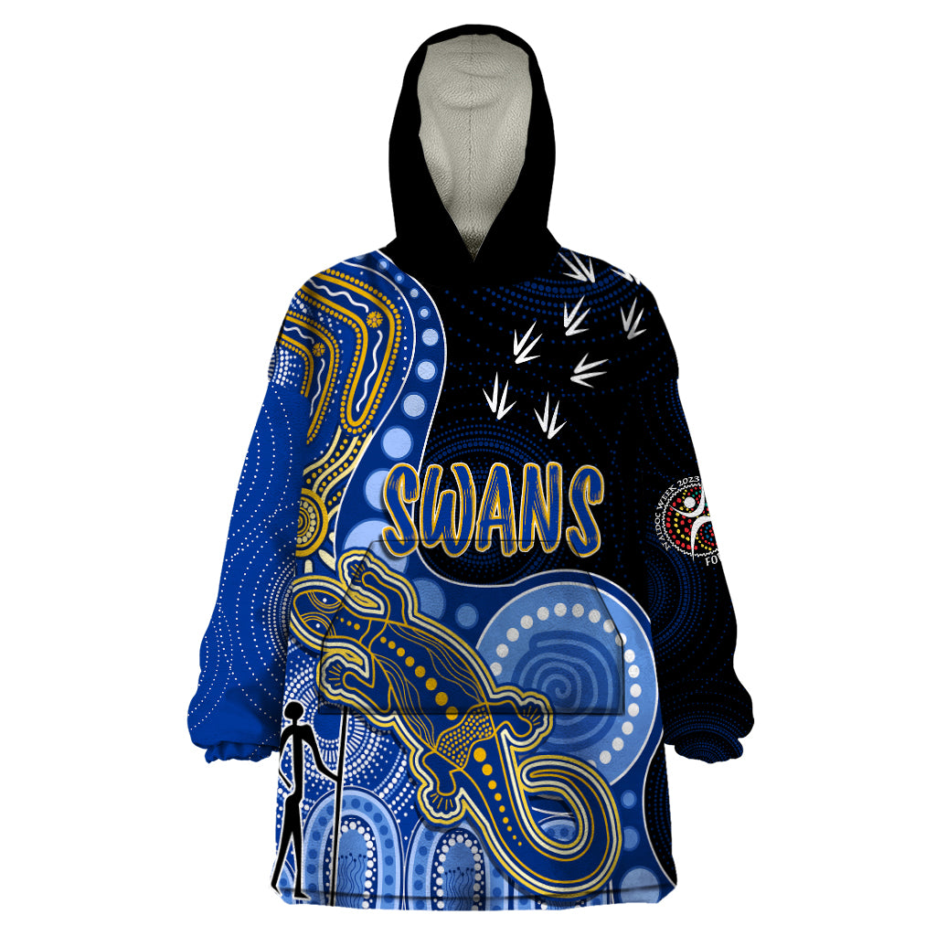 Personalised NAIDOC Week 2023 AFL Eagles Wearable Blanket Hoodie Aboriginal Dot Art Lizard Mix Boomerang - Vibe Hoodie Shop