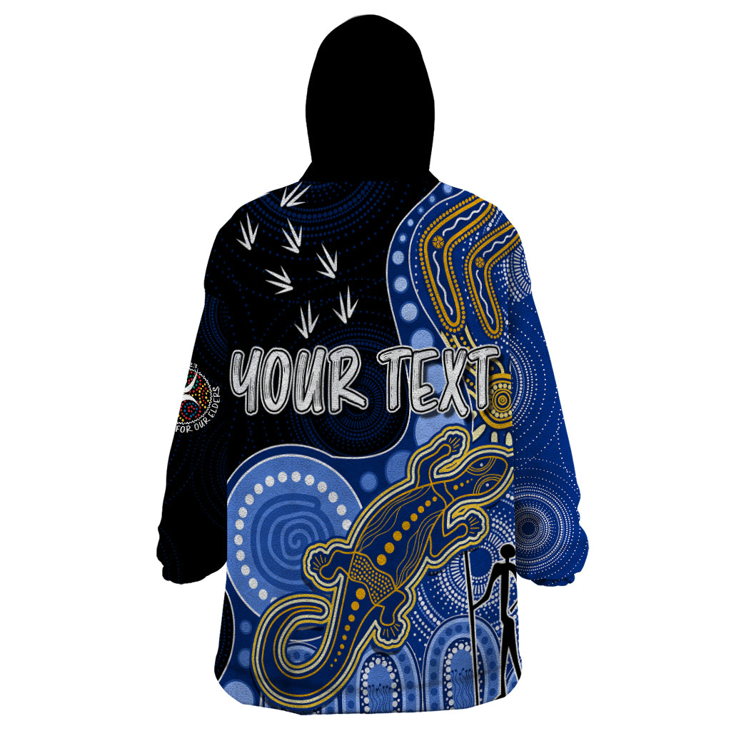 Personalised NAIDOC Week 2023 AFL Eagles Wearable Blanket Hoodie Aboriginal Dot Art Lizard Mix Boomerang - Vibe Hoodie Shop