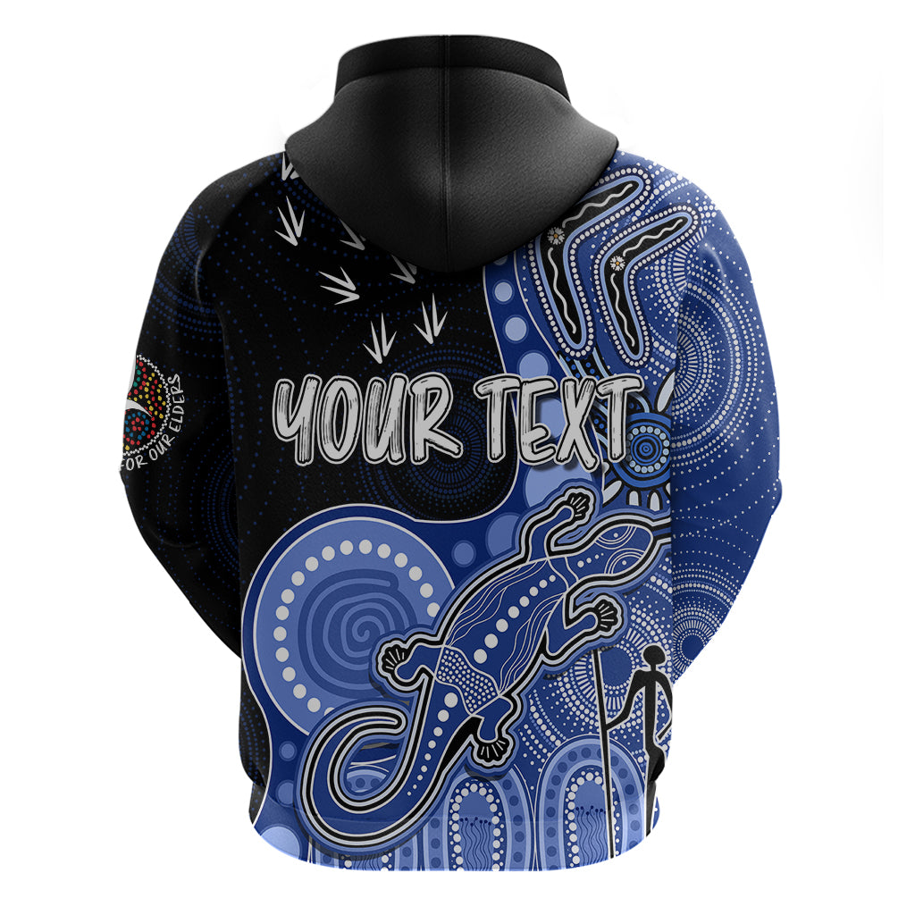Personalised NAIDOC Week 2023 AFL Kangaroos Hoodie Aboriginal Dot Art Lizard Mix Boomerang LT7 - Vibe Hoodie Shop