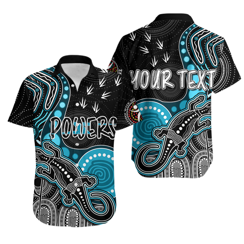 Personalised NAIDOC Week 2023 AFL Powers Hawaiian Shirt Aboriginal Dot Art Lizard Mix Boomerang - Vibe Hoodie Shop