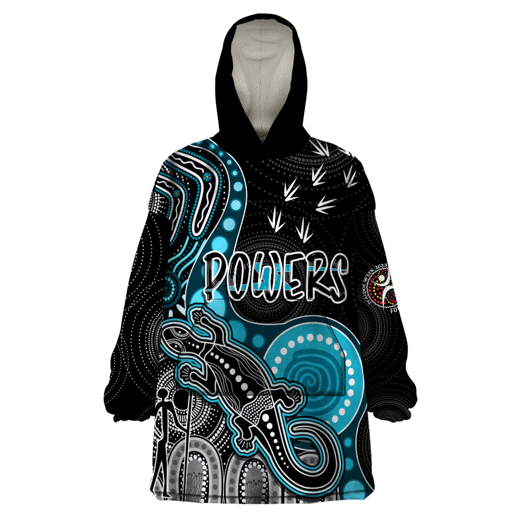 Personalised NAIDOC Week 2023 AFL Powers Wearable Blanket Hoodie Aboriginal Dot Art Lizard Mix Boomerang - Vibe Hoodie Shop