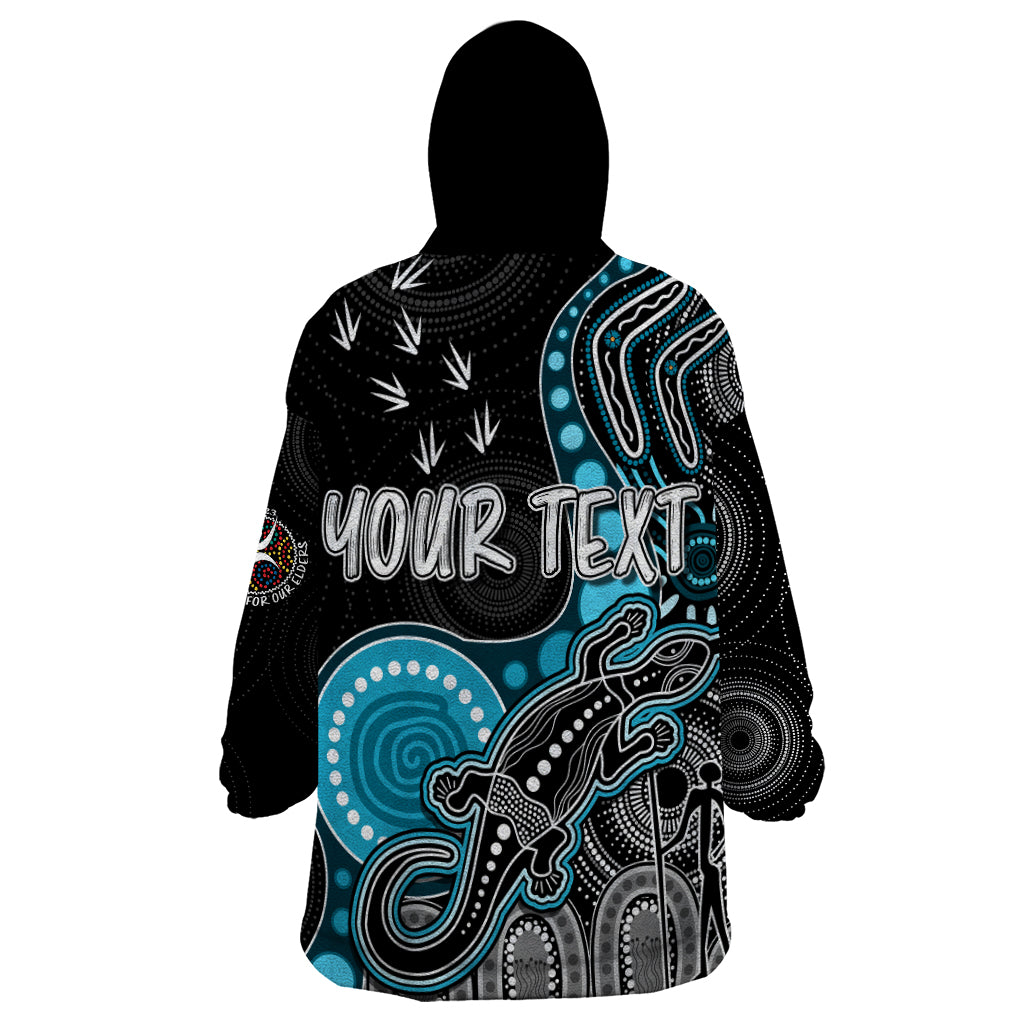 Personalised NAIDOC Week 2023 AFL Powers Wearable Blanket Hoodie Aboriginal Dot Art Lizard Mix Boomerang - Vibe Hoodie Shop