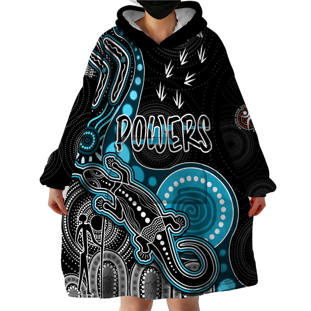 Personalised NAIDOC Week 2023 AFL Powers Wearable Blanket Hoodie Aboriginal Dot Art Lizard Mix Boomerang - Vibe Hoodie Shop