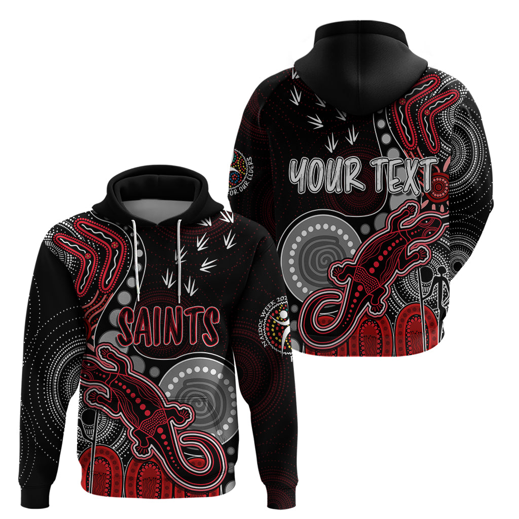 Personalised NAIDOC Week 2023 AFL Saints Hoodie Aboriginal Dot Art Lizard Mix Boomerang LT7 - Vibe Hoodie Shop