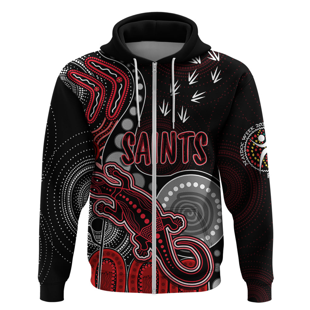 Personalised NAIDOC Week 2023 AFL Saints Hoodie Aboriginal Dot Art Lizard Mix Boomerang LT7 - Vibe Hoodie Shop